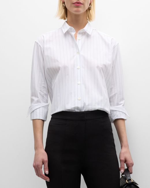 Totême Signature Striped Collared Cotton Shirt