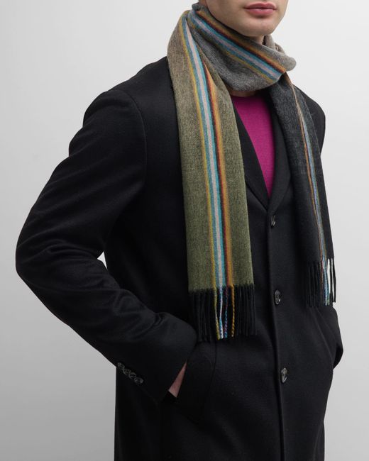 Paul Smith Cashmere-Wool Gradient Center-Signature Scarf