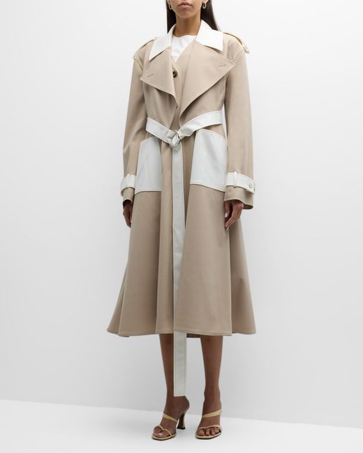 Adeam Carolyn Bi Belted A-Line Trench Coat