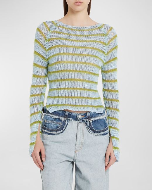 Marni Brushed Stripe Cropped Sweater