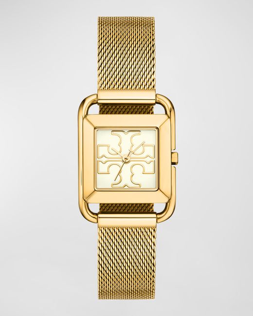 Tory Burch The Miller Square Stainless Steel Mesh Watch