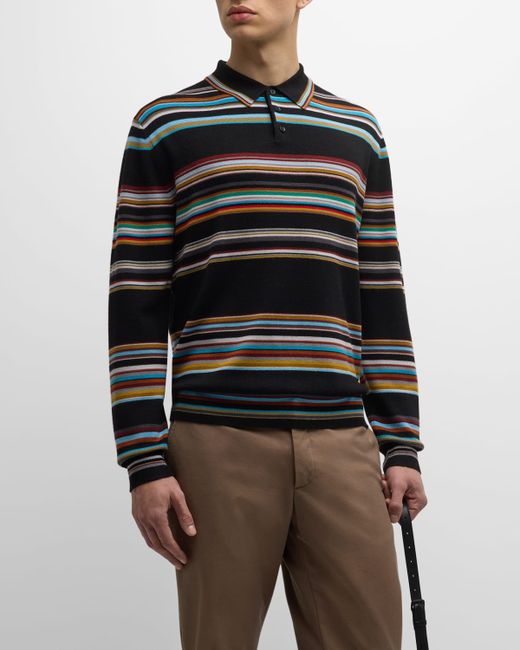 Paul Smith Signature Stripe Knit Polo Shirt