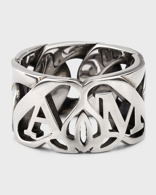 Alexander McQueen Seal Logo Chain Ring