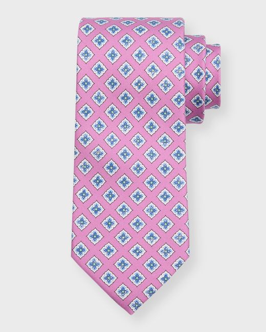 Canali Silk Floral-Print Tie