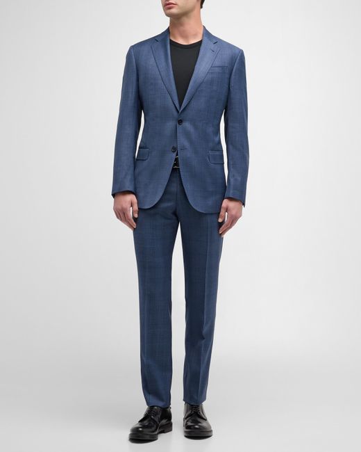 Emporio Armani Tonal Plaid Wool Suit