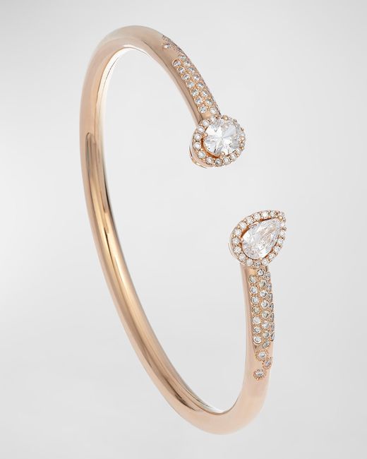Krisonia 18K Gold Cuff Bracelet with Mixed-Cut Diamonds