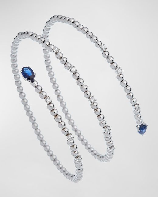 Krisonia 18K White Gold Bracelet with Diamonds and Sapphires