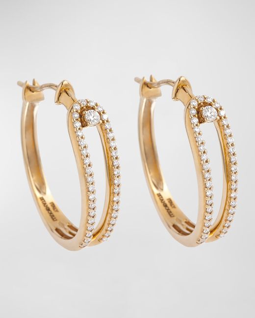 Krisonia 18K Gold Hoop Earrings with Diamonds