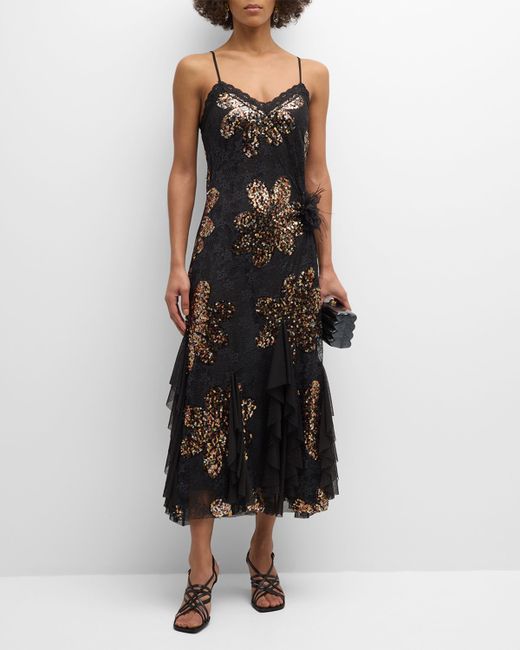 Le Superbe Naomi Godet Embellished Midi Dress