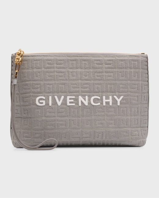 Givenchy Travel Zip Top Pouch 4G Logo Canvas with Wristlet