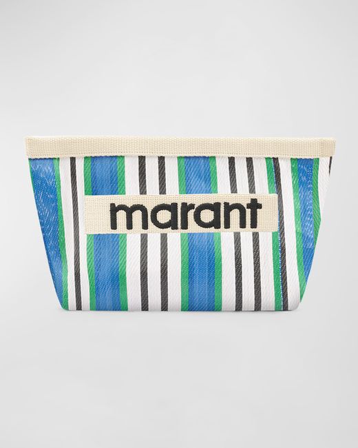 Isabel Marant Powden Striped Canvas Clutch Bag