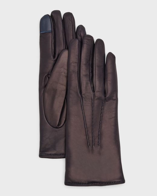 Guanti Giglio Fiorentino Leather Cashmere Touch Screen Gloves