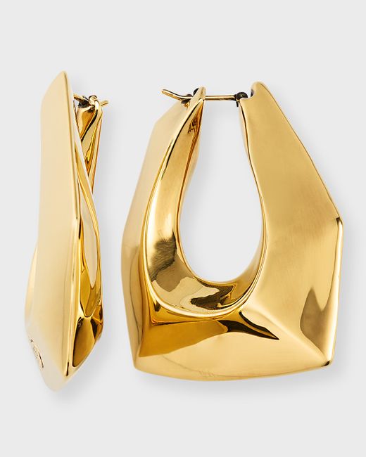 Alexander McQueen Modernist Hoop Earrings Gold