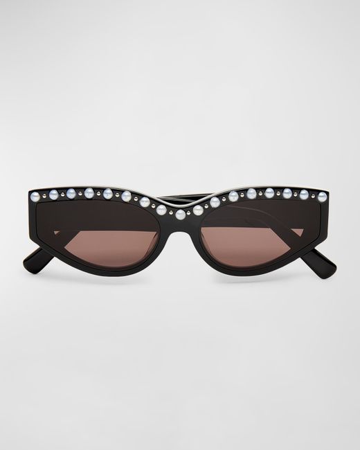 Lele Sadoughi Catalina Pearly Acetate Cat-Eye Sunglasses