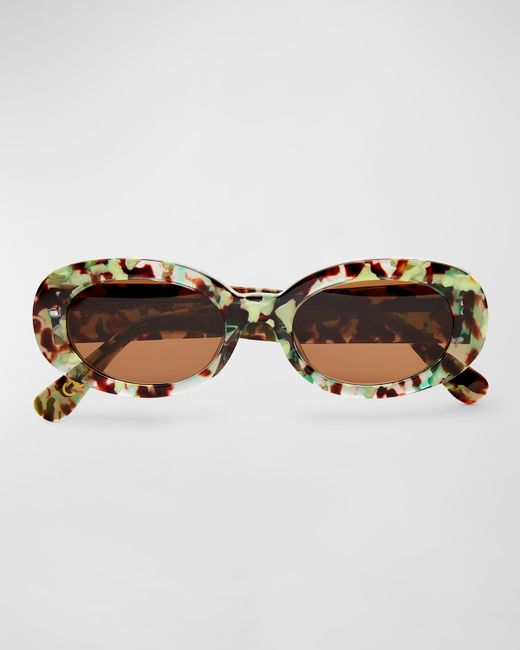 Lele Sadoughi Oceanside Acetate Oval Sunglasses