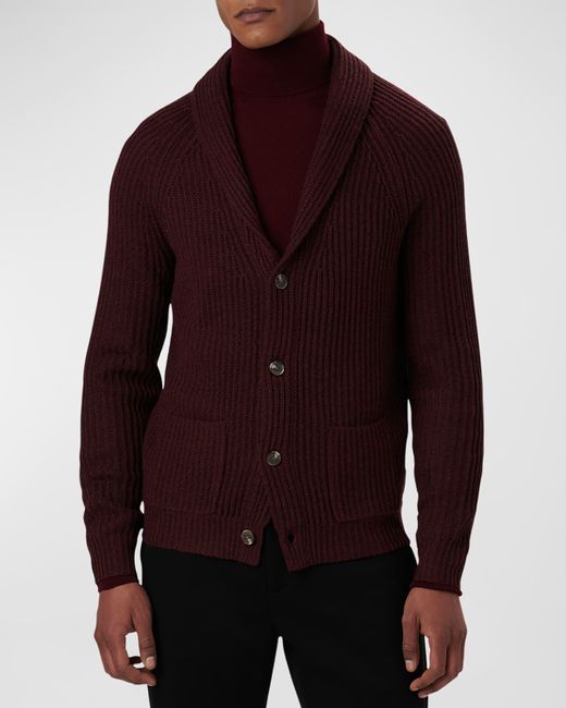 Bugatchi Ribbed Shawl Cardigan Sweater