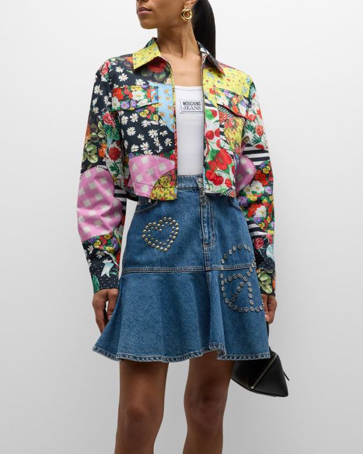 Moschino Jeans Cropped Archive-Print Jacket