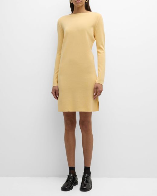 Fabiana Filippi High-Neck Merino Stitch Long-Sleeve Mini Dress