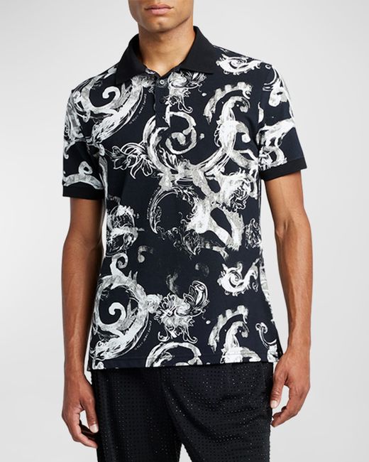 Versace Jeans Couture Two-Tone Baroque Polo Shirt