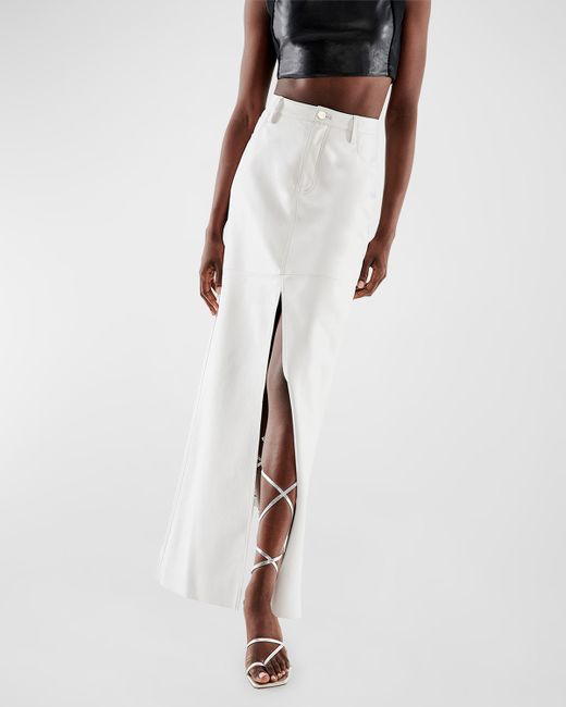 AS by DF Imogen Recycled Leather Maxi Skirt