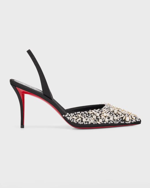 Christian Louboutin Queenissima Embellished Red Sole Slingback Pumps
