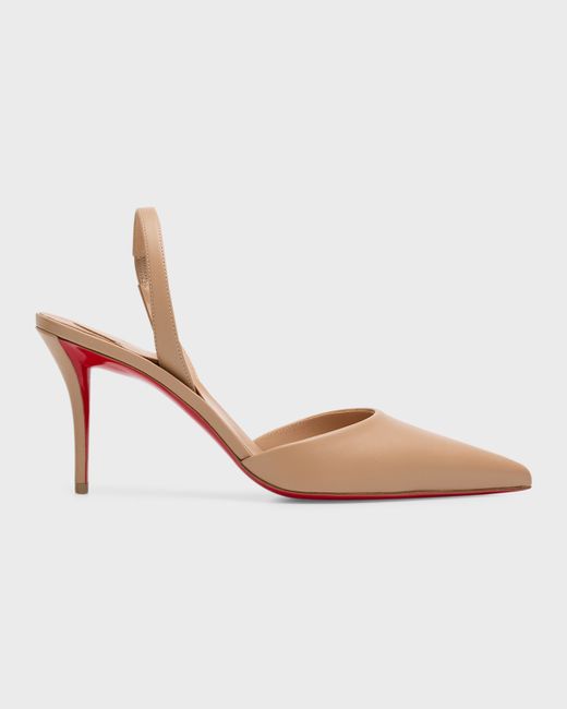 Christian Louboutin Apostropha Leather Slingback Sole Pumps