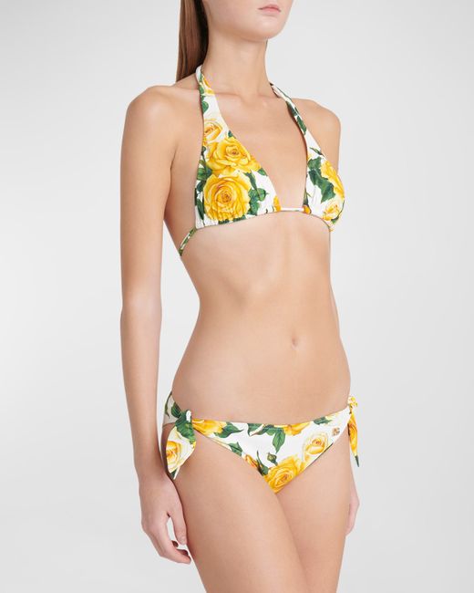 Dolce & Gabbana Flowering Triangle Two-Piece Bikini Set