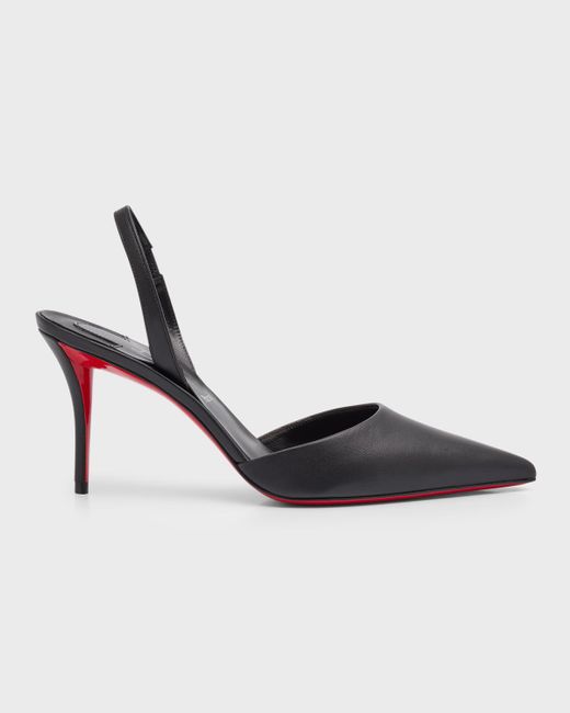Christian Louboutin Apostropha Leather Slingback Red Sole Pumps