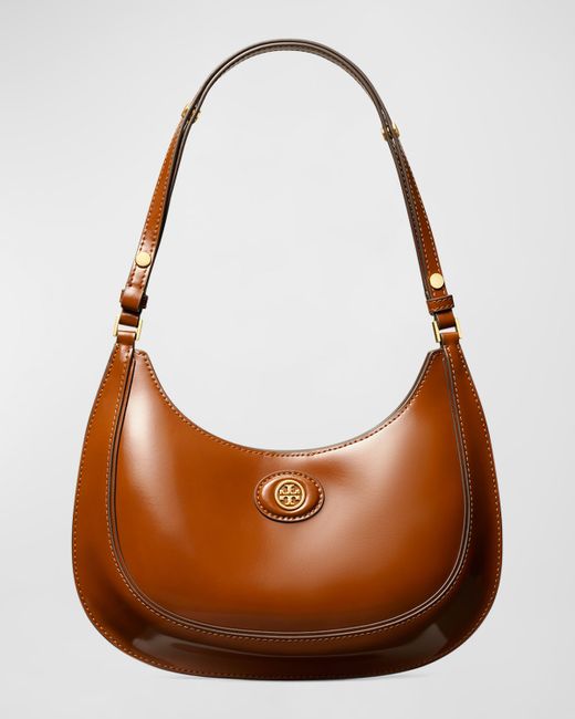 Tory Burch Robinson Crescent Leather Convertible Shoulder Bag