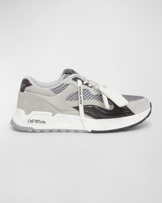 Off-White Kick Off Mesh and Leather Runner Sneakers