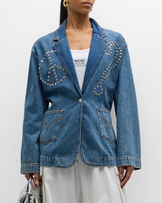 Moschino Jeans Studded Denim Jacket
