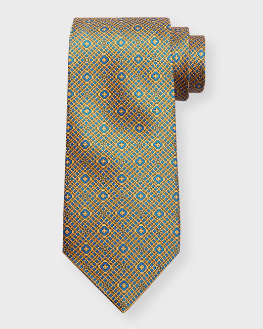 Stefano Ricci Silk Medallion-Print Tie