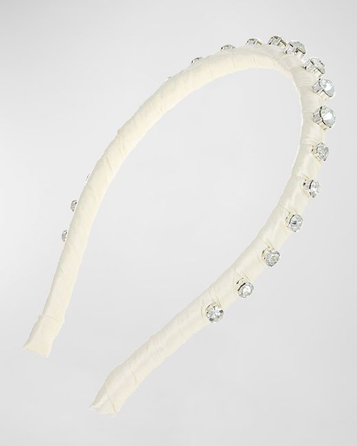 L. Erickson Haisley Embellished Satin-Wrapped Headband