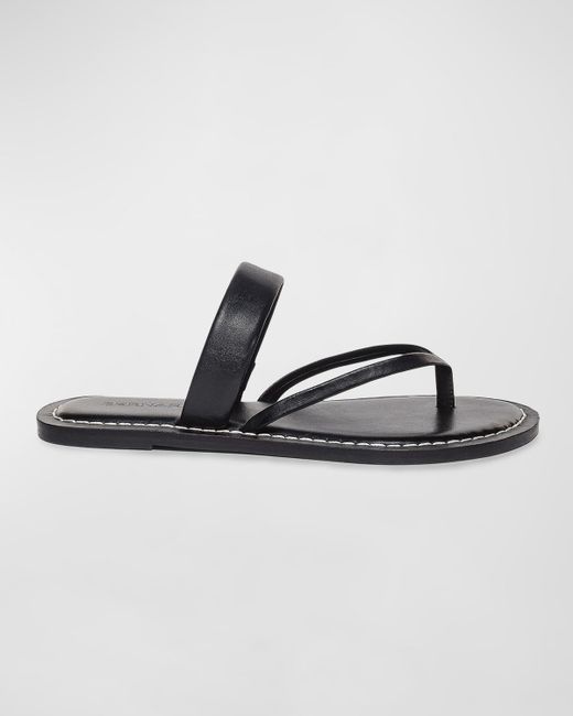 Bernardo Calfskin Flat Thong Slide Sandals