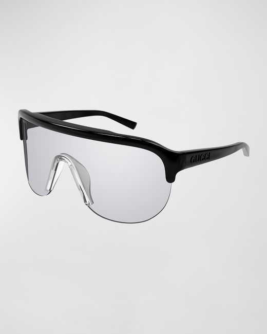Gucci Oversized Acetate Shield Sunglasses