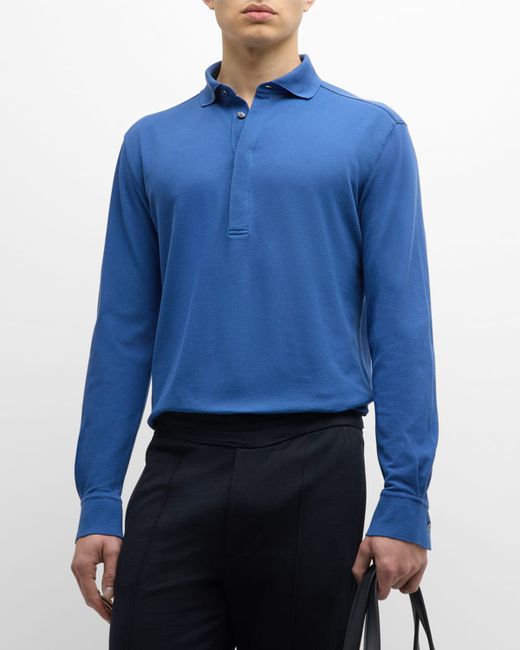Z Zegna Cotton Concealed-Placket Polo Shirt