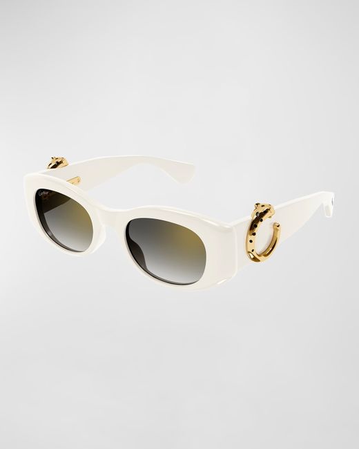 Cartier Panther C-Logo Acetate Cat-Eye Sunglasses