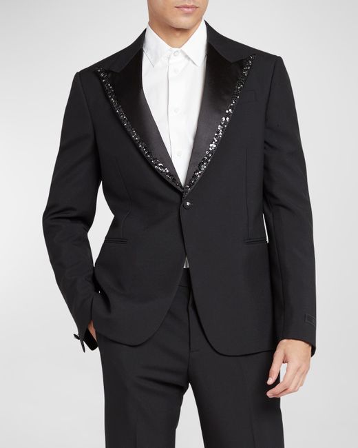 Versace Beaded Peak-Lapel Tuxedo Jacket
