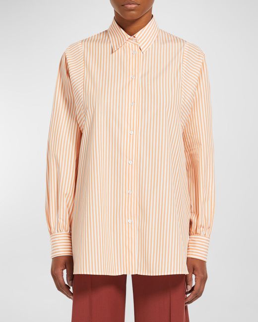 Weekend Max Mara Fufy Oversized Striped Cotton Shirt