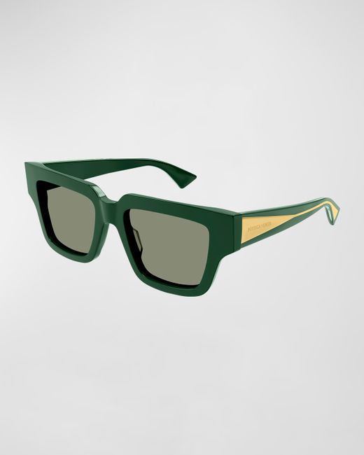 Bottega Veneta Engraved Logo Acetate Square Sunglasses