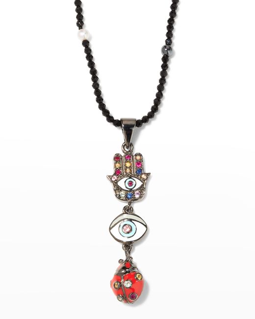 M.C.L. by Matthew Campbell Laurenza Multi Three-Charm Necklace