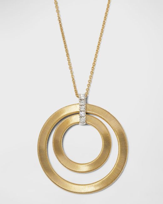 Marco Bicego 18K Gold Masai Concentric Circle Pendant with Diamonds