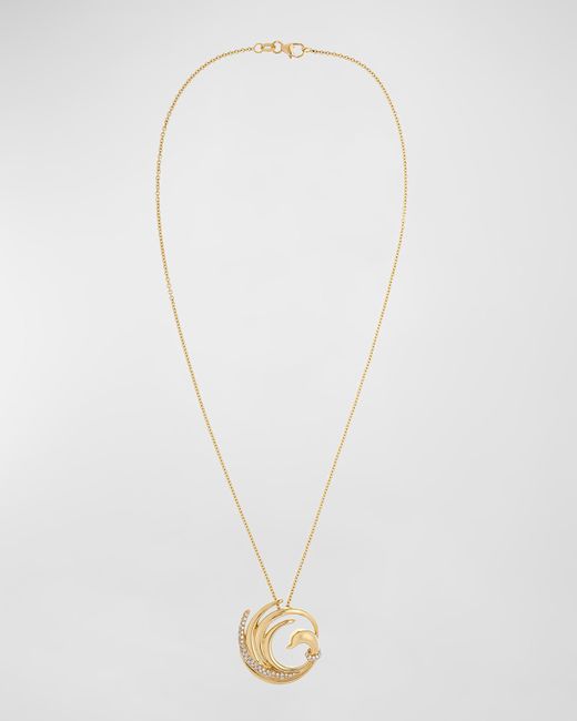 Krisonia 18K Gold Swan Necklace with Diamonds