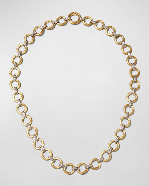 Marco Bicego Jaipur Link 18K White Gold Flat-Link Diamond Necklace