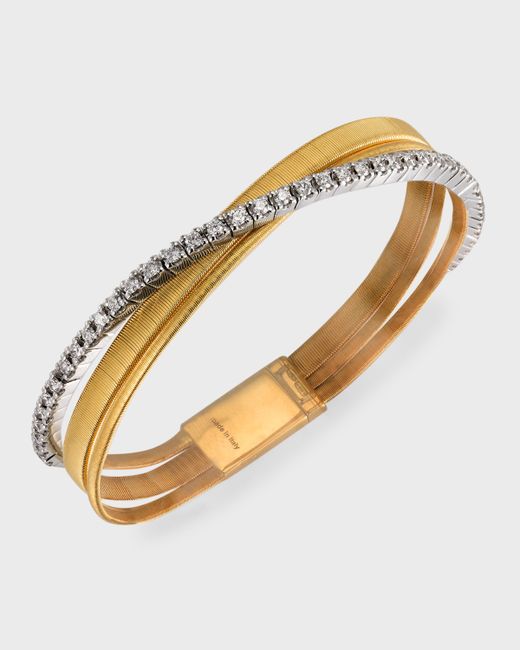 Marco Bicego Masai White Gold 3-Strand Bracelet with Diamonds