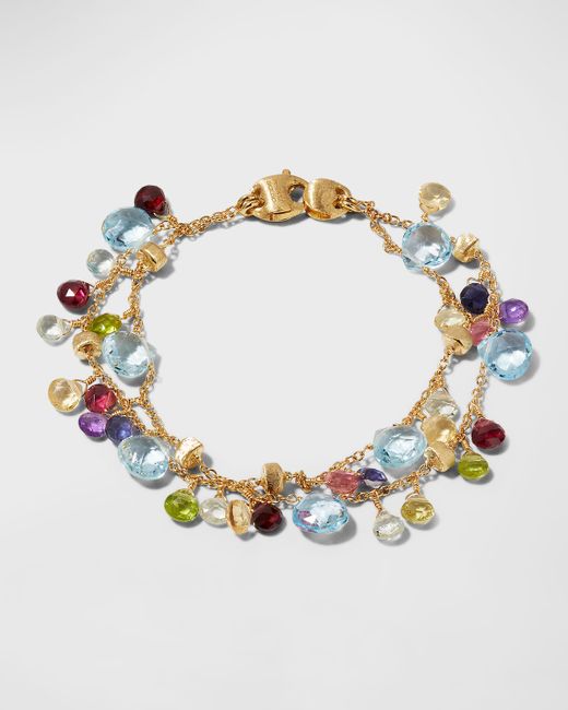 Marco Bicego 18K Gold Two-Strand Paradise Bracelet with Mixed Gems