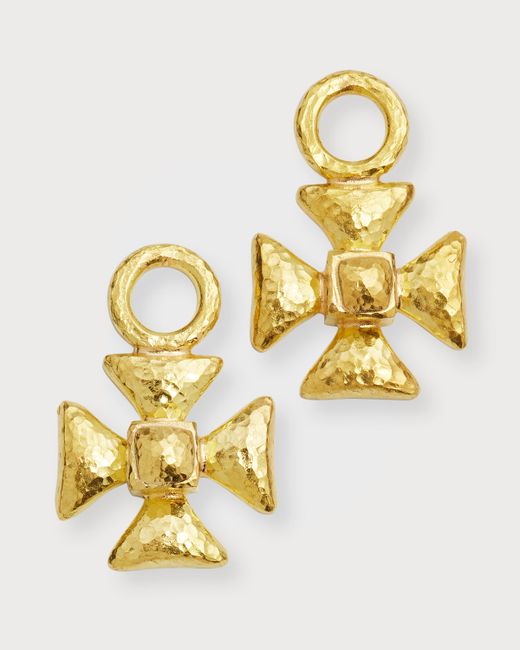 Elizabeth Locke 19k Maltese Cross Earring Pendants