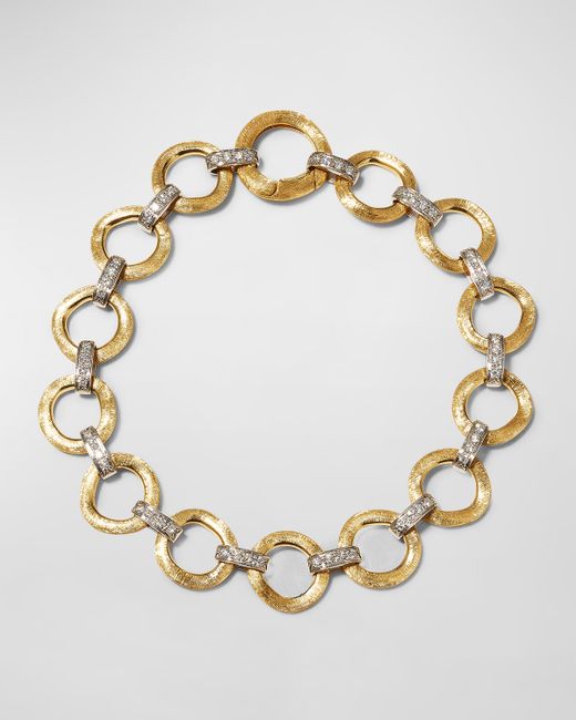 Marco Bicego Jaipur Link 18K White Gold Flat-Link Single Row Diamond Bracelet