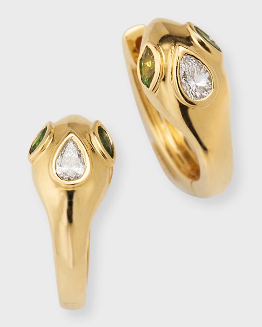 Anita Ko 18K Gold Snake Huggie Earrings