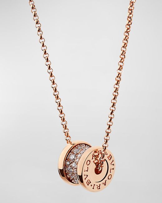 Bvlgari B.Zero1 18k Rose Gold Diamond Charm Necklace